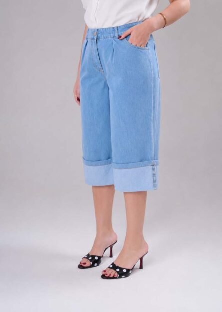 High-Waist Wide Leg Jorts - Image 7