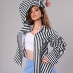 Olive Stripe Boyfriend Shirt