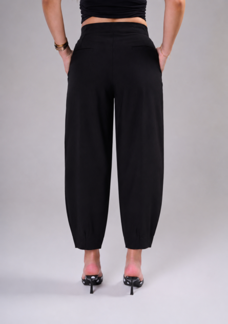 Black High-Waisted Balloon Pants - Image 4
